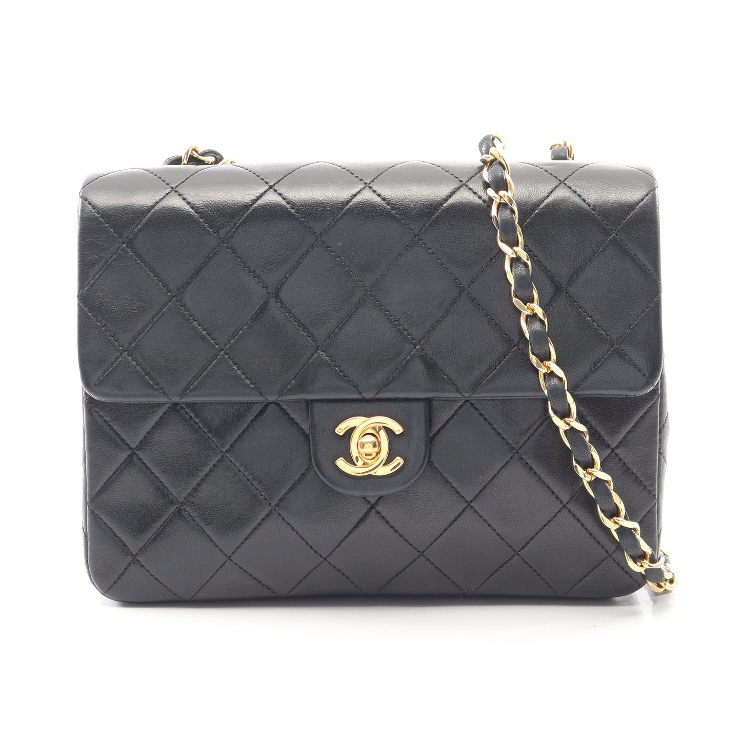 ミニマトラッセ20 チェーンショルダーバッグ ラムスキン ブラック ゴールド金具 ヴィンテージ シャネル バッグ CHANEL
