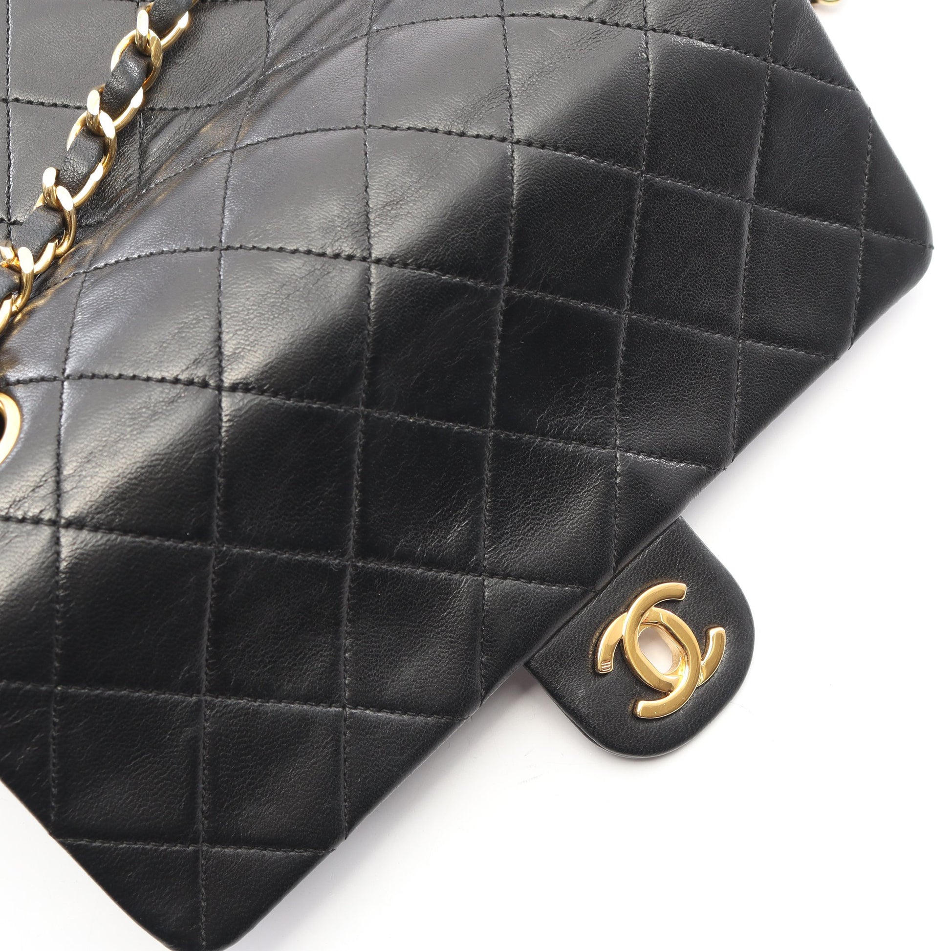 ミニマトラッセ20 チェーンショルダーバッグ ラムスキン ブラック ゴールド金具 ヴィンテージ シャネル バッグ CHANEL