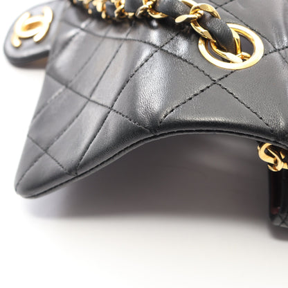 ミニマトラッセ20 チェーンショルダーバッグ ラムスキン ブラック ゴールド金具 ヴィンテージ シャネル バッグ CHANEL