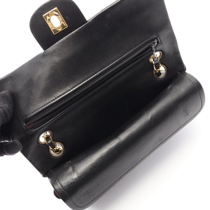 マトラッセ Wフラップ Wチェーンショルダーバッグ ラムスキン ブラック ゴールド金具 ヴィンテージ シャネル バッグ CHANEL