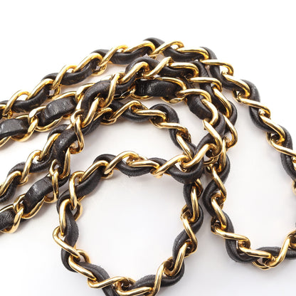 マトラッセ ダイアナフラップ チェーンショルダーバッグ ラムスキン ブラック ゴールド金具 シャネル バッグ CHANEL