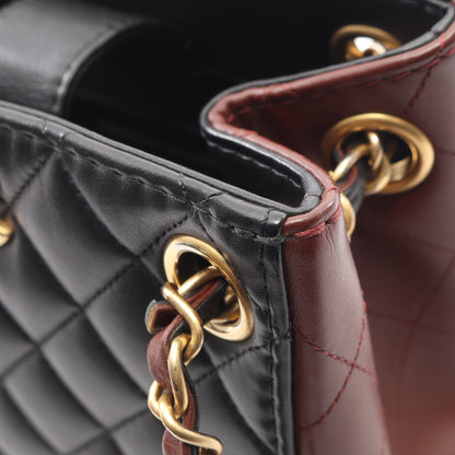 マトラッセ スモール バケット チェーンショルダーバッグ ラムスキン ブラック ブラウン ゴールド金具 シャネル バッグ CHANEL