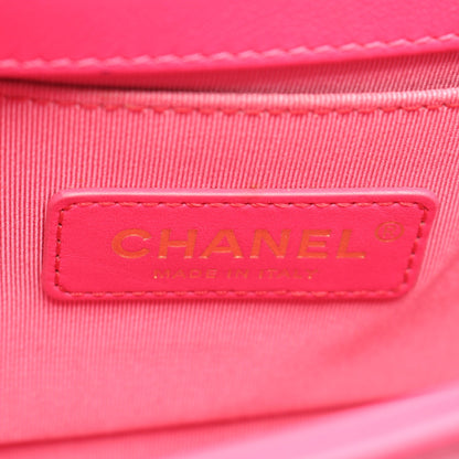 ボーイシャネル スモール チェーンショルダーバッグ ラムスキン ピンクパープル ゴールド金具 シャネル バッグ CHANEL
