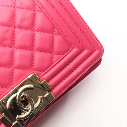 ボーイシャネル スモール チェーンショルダーバッグ ラムスキン ピンクパープル ゴールド金具 シャネル バッグ CHANEL
