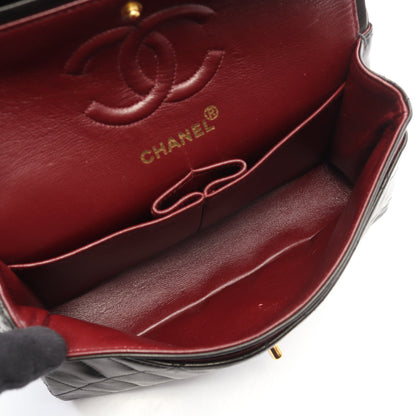 マトラッセ Wフラップ Wチェーンショルダーバッグ ラムスキン ブラック ゴールド金具 シャネル バッグ CHANEL