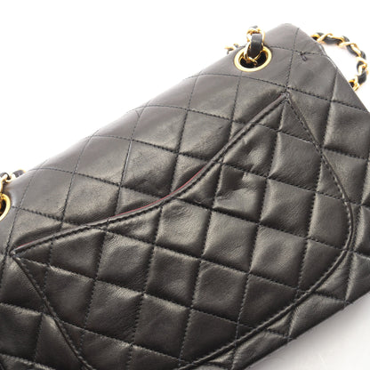 マトラッセ Wフラップ Wチェーンショルダーバッグ ラムスキン ブラック ゴールド金具 シャネル バッグ CHANEL