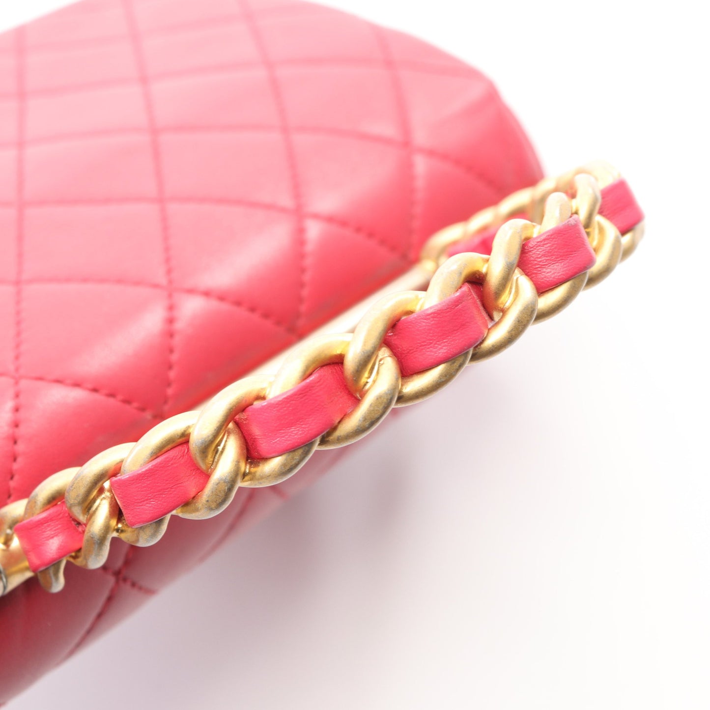 マトラッセ トップハンドル 2WAY チェーンショルダーバッグ ラムスキン ピンクパープル ゴールド金具 シャネル バッグ CHANEL