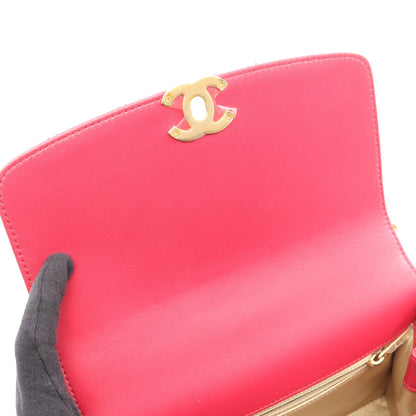 マトラッセ トップハンドル 2WAY チェーンショルダーバッグ ラムスキン ピンクパープル ゴールド金具 シャネル バッグ CHANEL