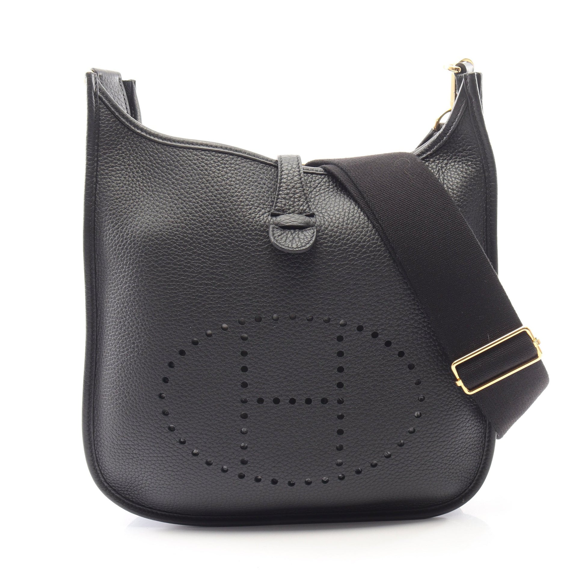 エヴリン 3 トロワ PM ショルダーバッグ トリヨンクレマンス ブラック ゴールド金具 W刻印 エルメス バッグ HERMES