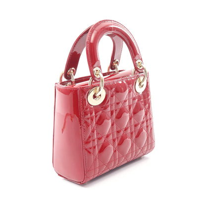 レディディオール ミニ カナージュ 2WAY ハンドバッグ エナメルレザー レッド クリスチャンディオール バッグ Christian Dior