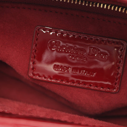 レディディオール ミニ カナージュ 2WAY ハンドバッグ エナメルレザー レッド クリスチャンディオール バッグ Christian Dior