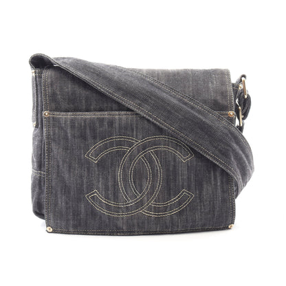 スパークリングデニム ショルダーバッグ デニム インディゴブルー ゴールド金具 シャネル バッグ CHANEL