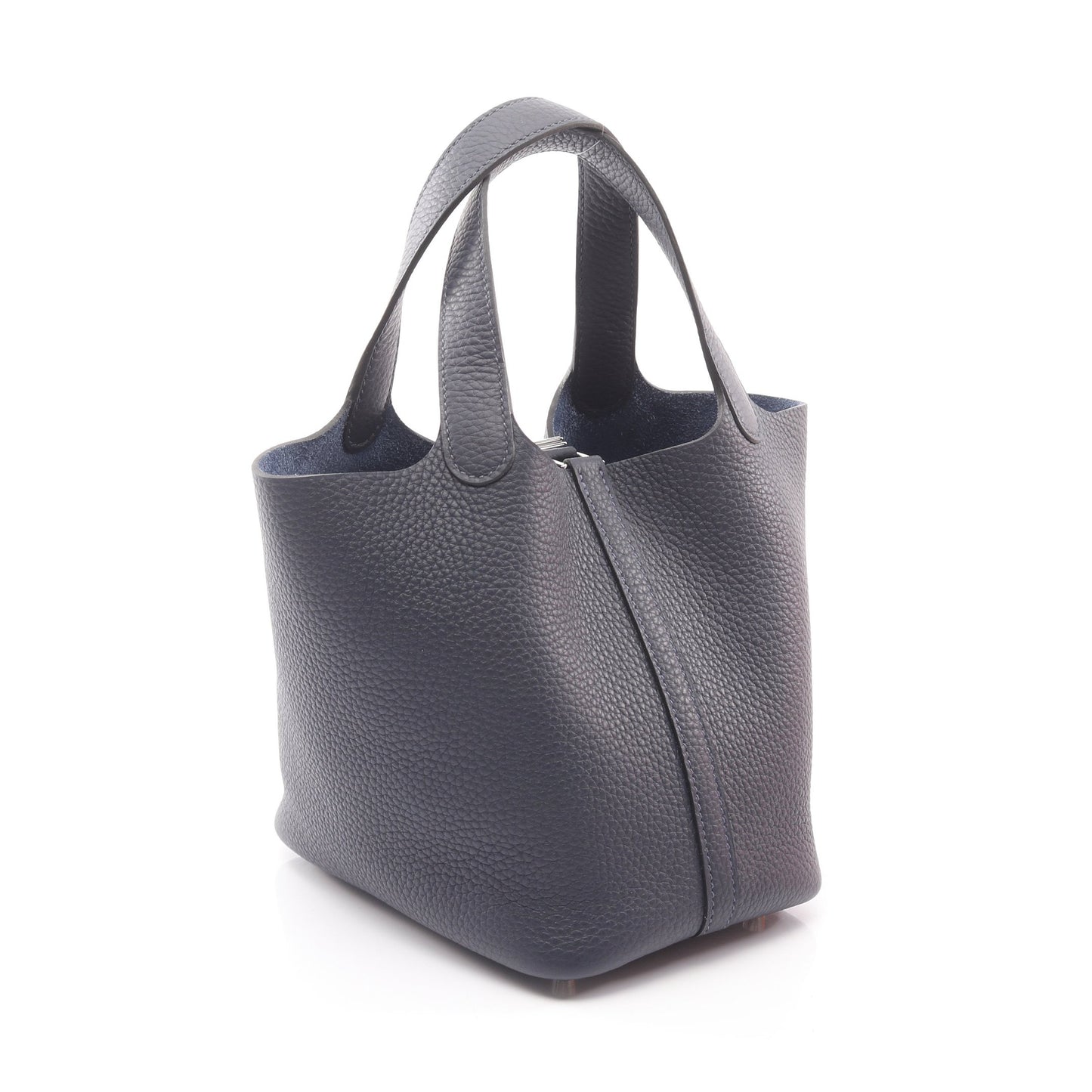 ピコタンロックPM ブルーニュイ ハンドバッグ トリヨンクレマンス ネイビー シルバー金具 K刻印 エルメス バッグ HERMES