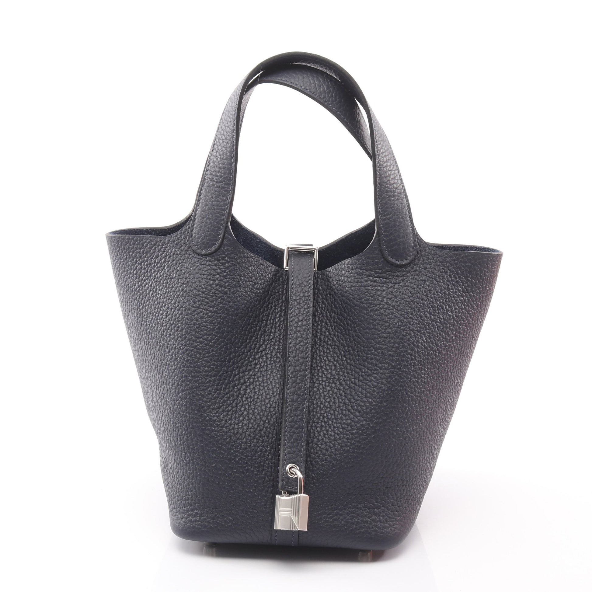 ピコタンロックPM ブルーニュイ ハンドバッグ トリヨンクレマンス ネイビー シルバー金具 K刻印 エルメス バッグ HERMES
