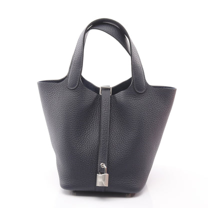 ピコタンロックPM ブルーニュイ ハンドバッグ トリヨンクレマンス ネイビー シルバー金具 K刻印 エルメス バッグ HERMES