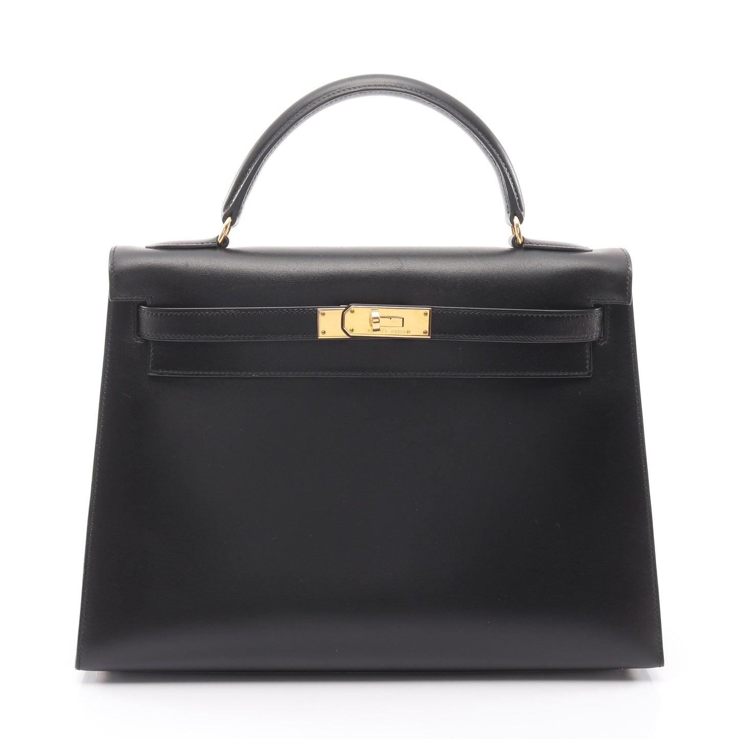ケリー32 2WAY 外縫い ハンドバッグ ボックスカーフ ブラック ゴールド金具 ○A刻印 エルメス バッグ HERMES