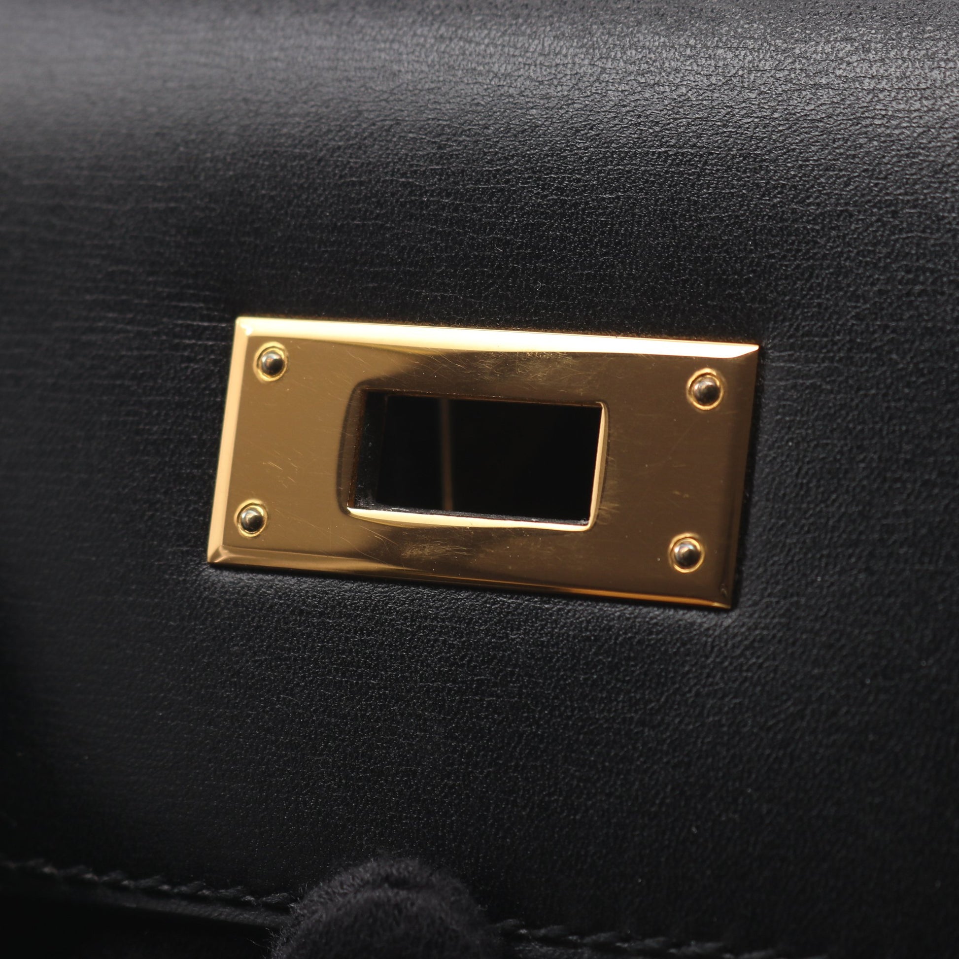 ケリー32 2WAY 外縫い ハンドバッグ ボックスカーフ ブラック ゴールド金具 ○A刻印 エルメス バッグ HERMES