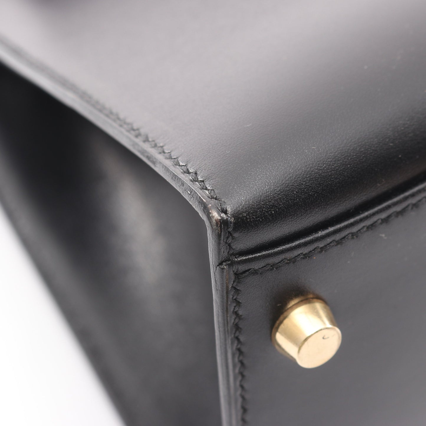 ケリー32 2WAY 外縫い ハンドバッグ ボックスカーフ ブラック ゴールド金具 ○A刻印 エルメス バッグ HERMES