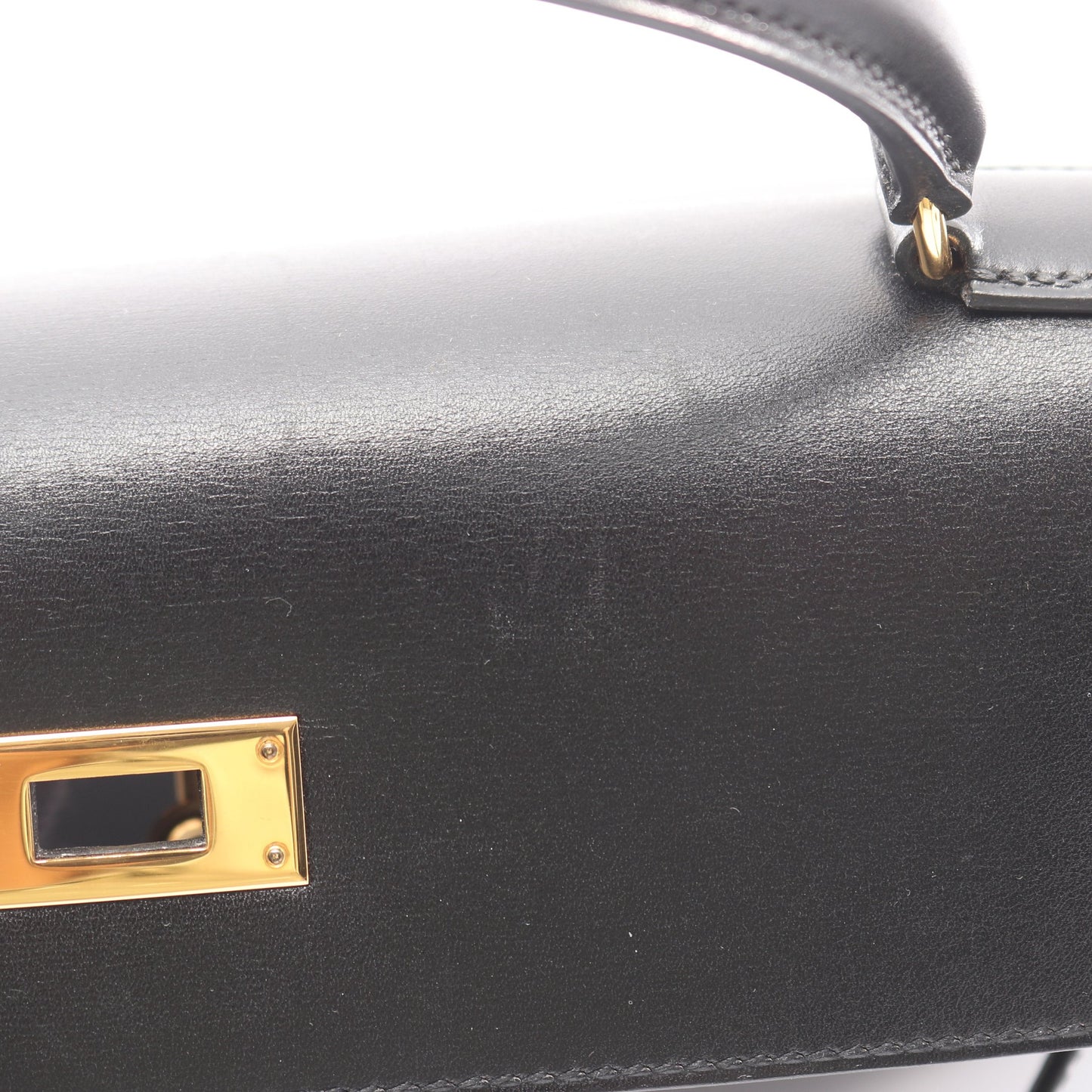 ケリー32 2WAY 外縫い ハンドバッグ ボックスカーフ ブラック ゴールド金具 ○A刻印 エルメス バッグ HERMES