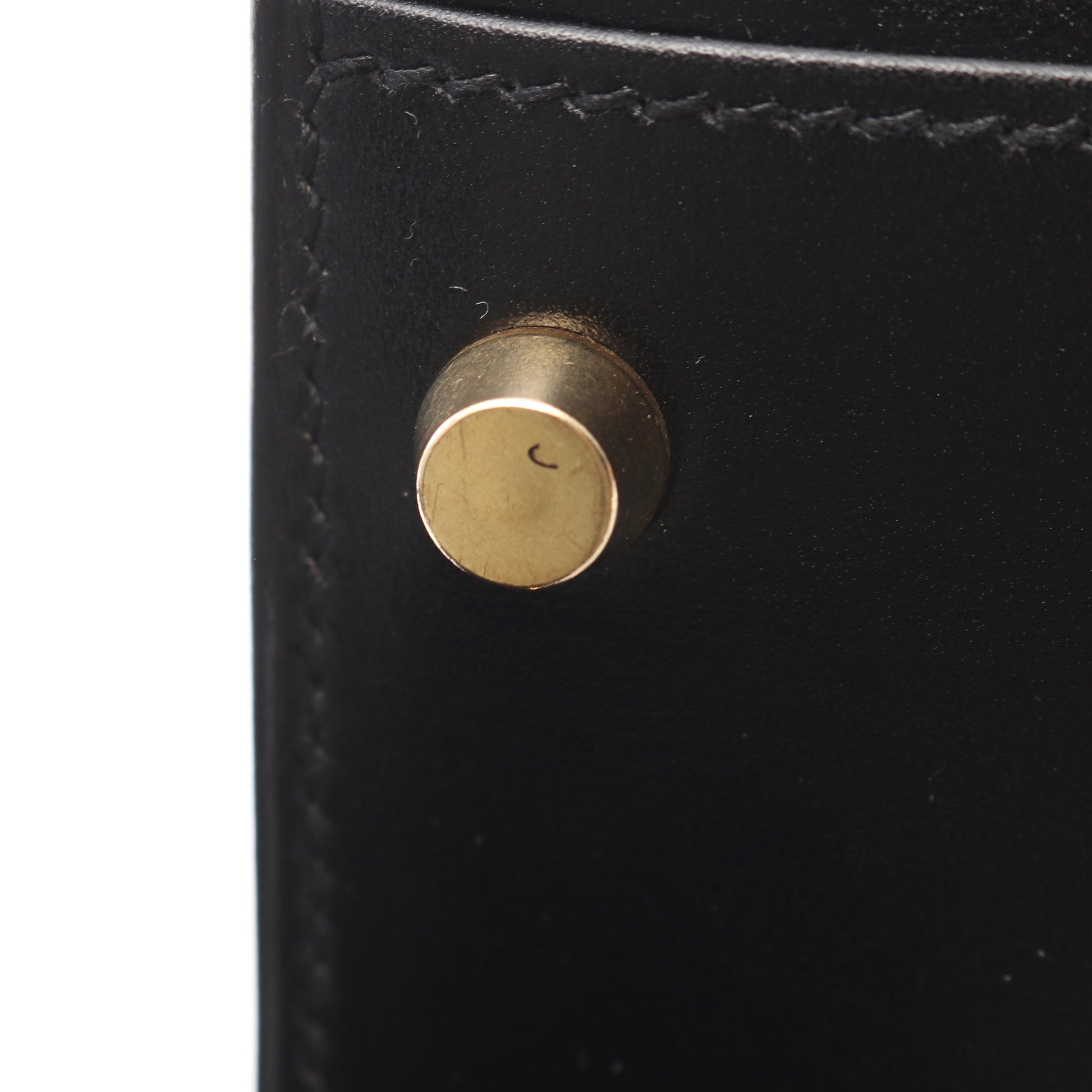 ケリー32 2WAY 外縫い ハンドバッグ ボックスカーフ ブラック ゴールド金具 ○A刻印 エルメス バッグ HERMES