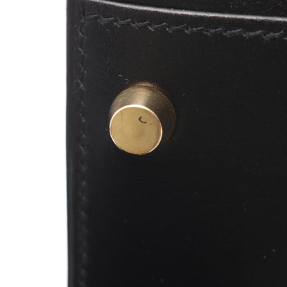 ケリー32 2WAY 外縫い ハンドバッグ ボックスカーフ ブラック ゴールド金具 ○A刻印 エルメス バッグ HERMES
