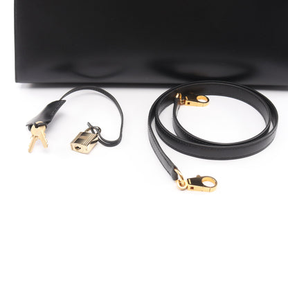 ケリー32 2WAY 外縫い ハンドバッグ ボックスカーフ ブラック ゴールド金具 ○A刻印 エルメス バッグ HERMES