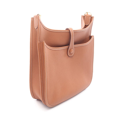 エヴリン 3 トロワ PM ゴールド ショルダーバッグ トリヨンクレマンス ブラウン ゴールド金具 K刻印 エルメス バッグ HERMES