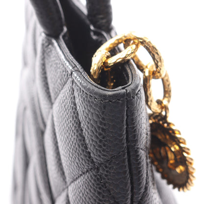 復刻トート ハンドバッグ トートバッグ キャビアスキン ブラック ゴールド金具 シャネル バッグ CHANEL