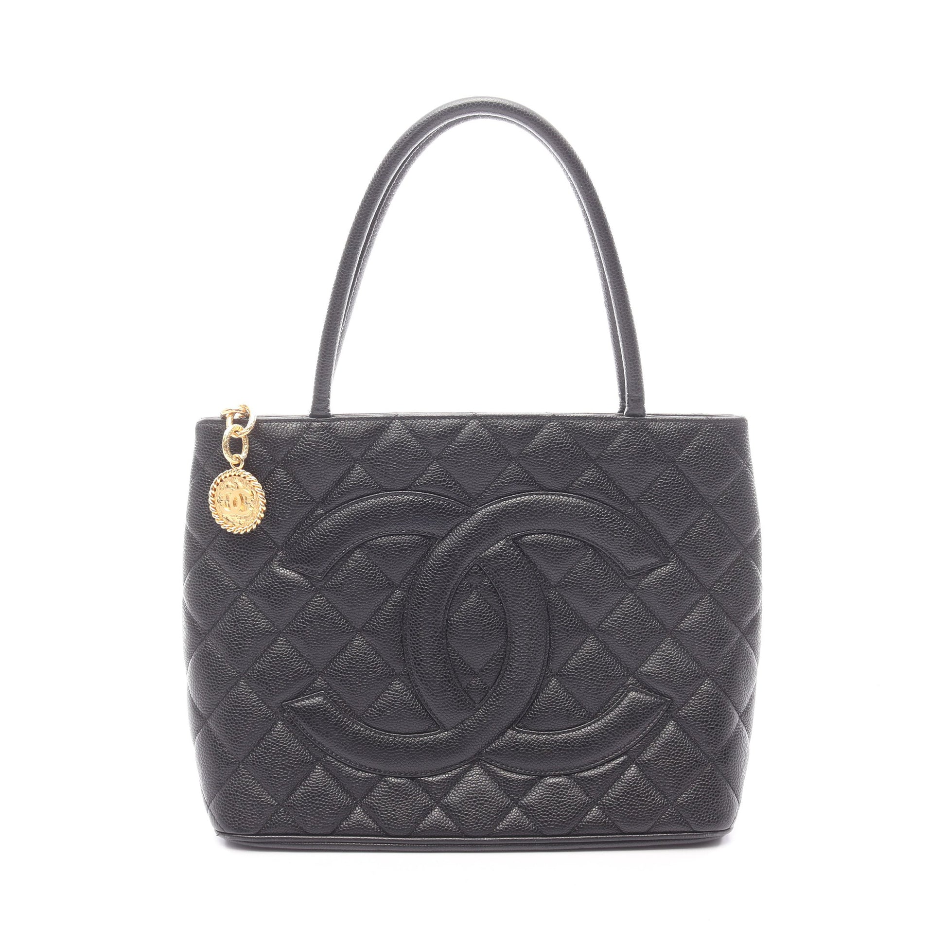 復刻トート ハンドバッグ トートバッグ キャビアスキン ブラック ゴールド金具 シャネル バッグ CHANEL