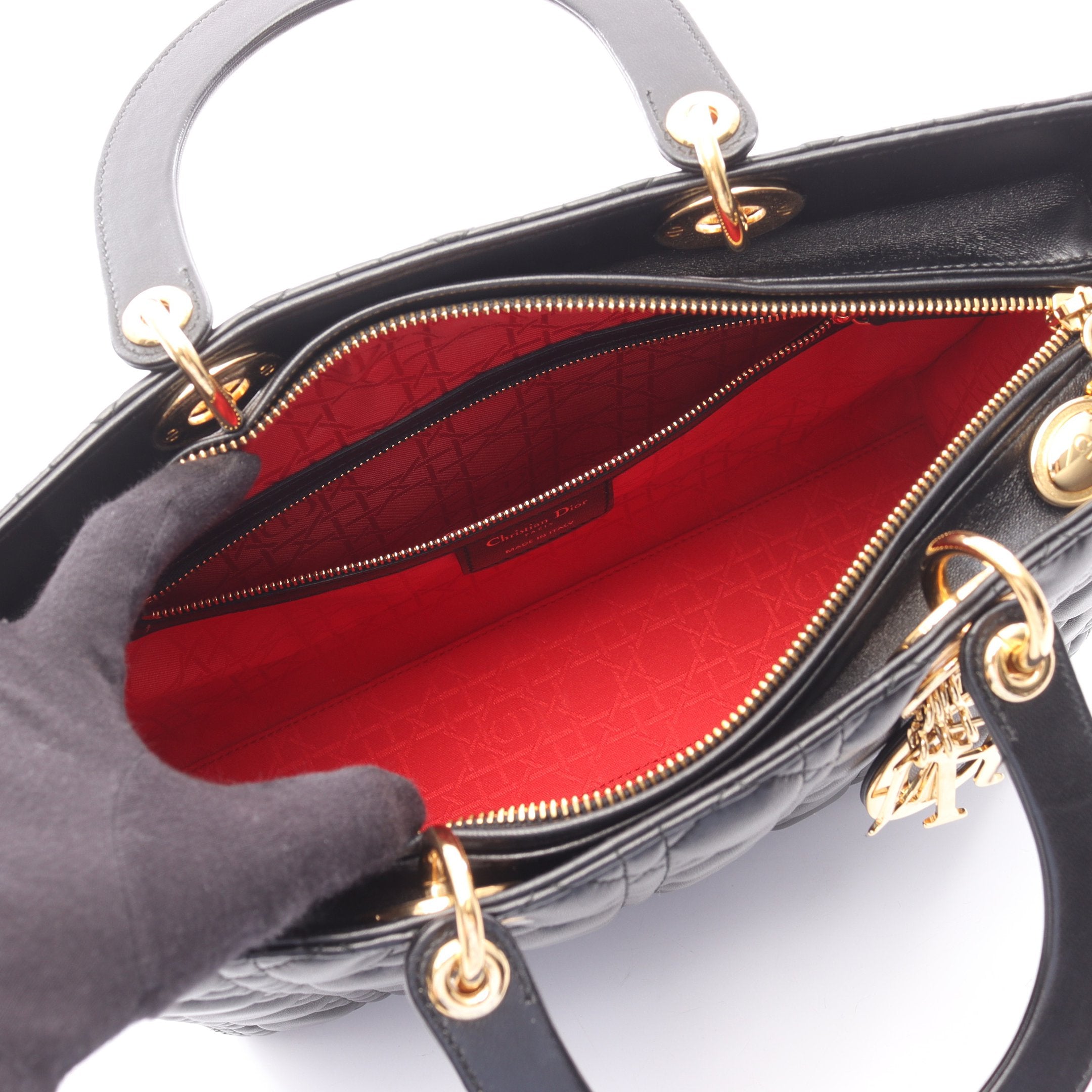 極美品✨Christian Dior　カナージュ サングラス ブラック×レッド Christian Dior (クリスチャン ディオール) - アビエーター サングラス