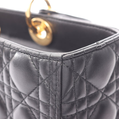 レディディオール ラージ カナージュ 2WAY ハンドバッグ レザー ブラック クリスチャンディオール バッグ Christian Dior