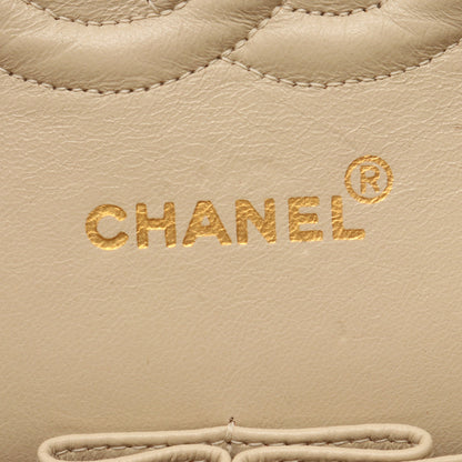 マトラッセ Wフラップ Wチェーンショルダーバッグ ラムスキン アイボリー ゴールド金具 シャネル バッグ CHANEL