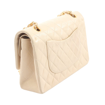 マトラッセ Wフラップ Wチェーンショルダーバッグ ラムスキン アイボリー ゴールド金具 シャネル バッグ CHANEL