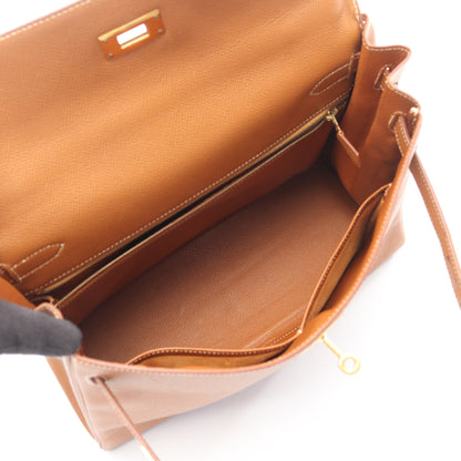ケリー32 ゴールド 内縫い 2WAY ハンドバッグ クシュベル ゴールド ゴールド金具 ○Z刻印 エルメス バッグ HERMES