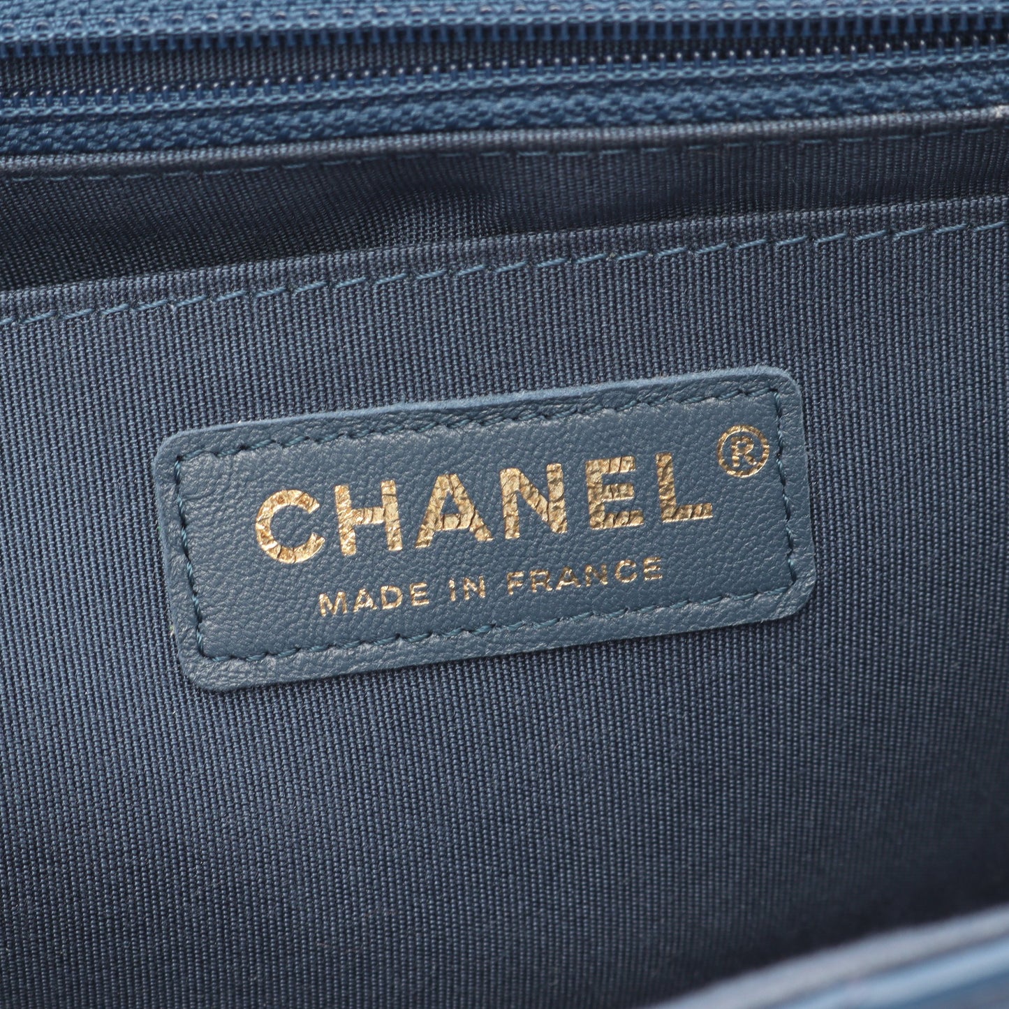 Vステッチ シェブロン フルフラップ Wチェーンショルダーバッグ ラムスキン ブルー ゴールド金具 シャネル バッグ CHANEL