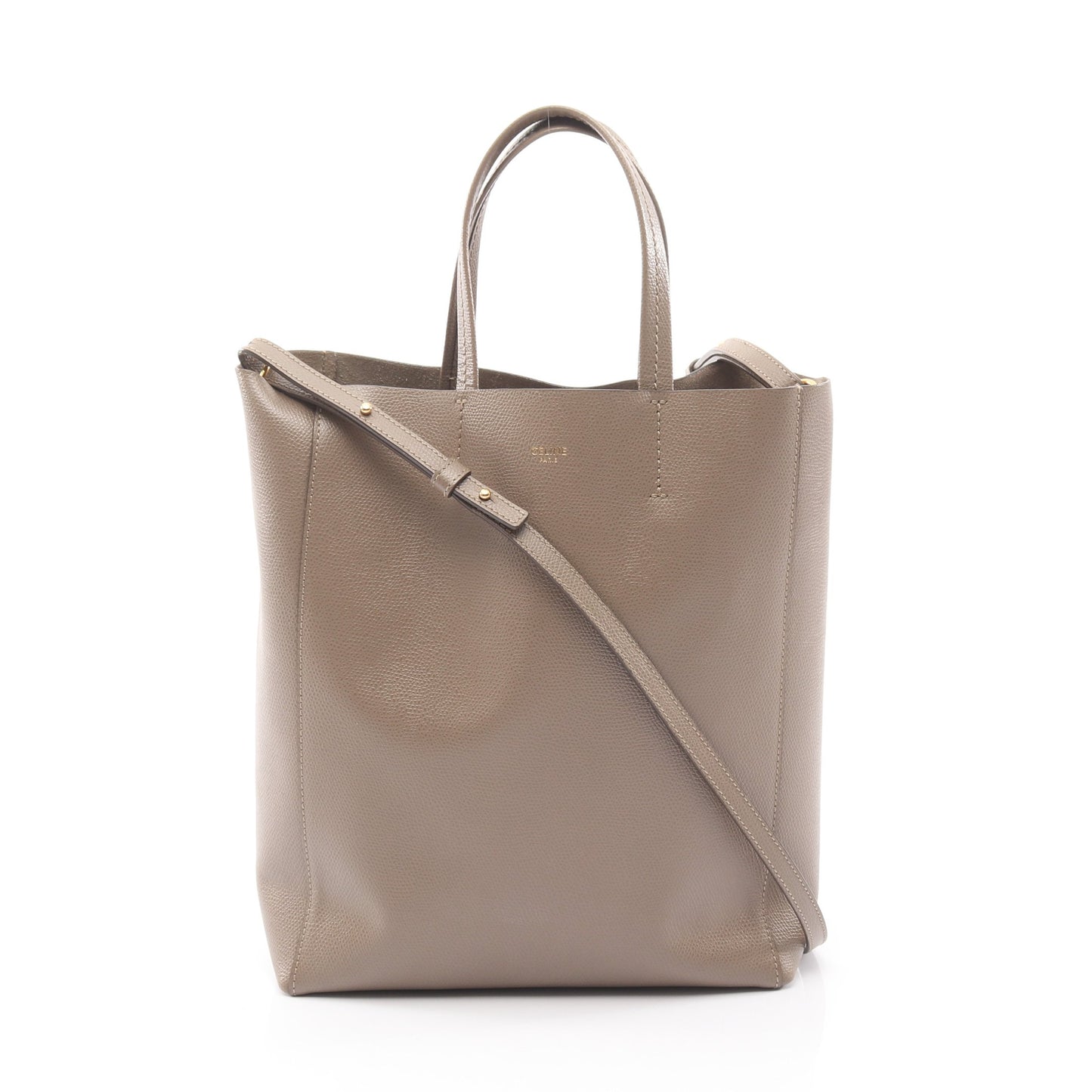 バーティカル スモール カバ 2WAY ハンドバッグ トートバッグ レザー グレーベージュ セリーヌ バッグ CELINE