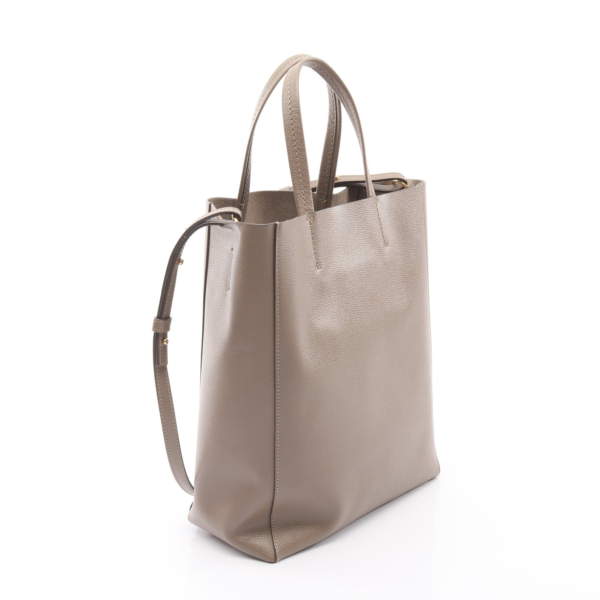 バーティカル スモール カバ 2WAY ハンドバッグ トートバッグ レザー グレーベージュ セリーヌ バッグ CELINE