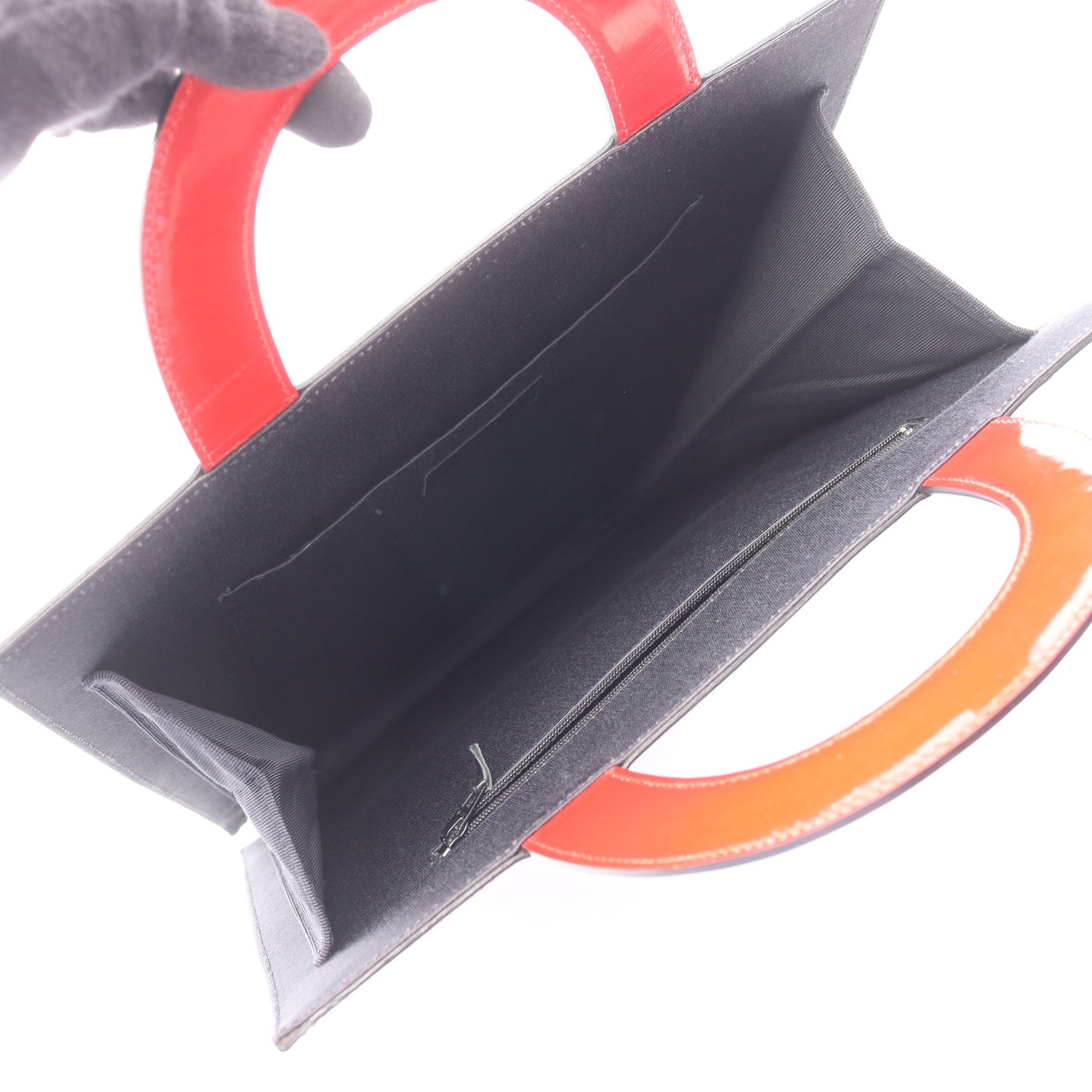 ココシャネル マドモアゼル チョコバー ブラック金具 ハンドバッグ トートバッグ エナメルレザー レザー レッド マルチカラー シャネル バッグ CHANEL