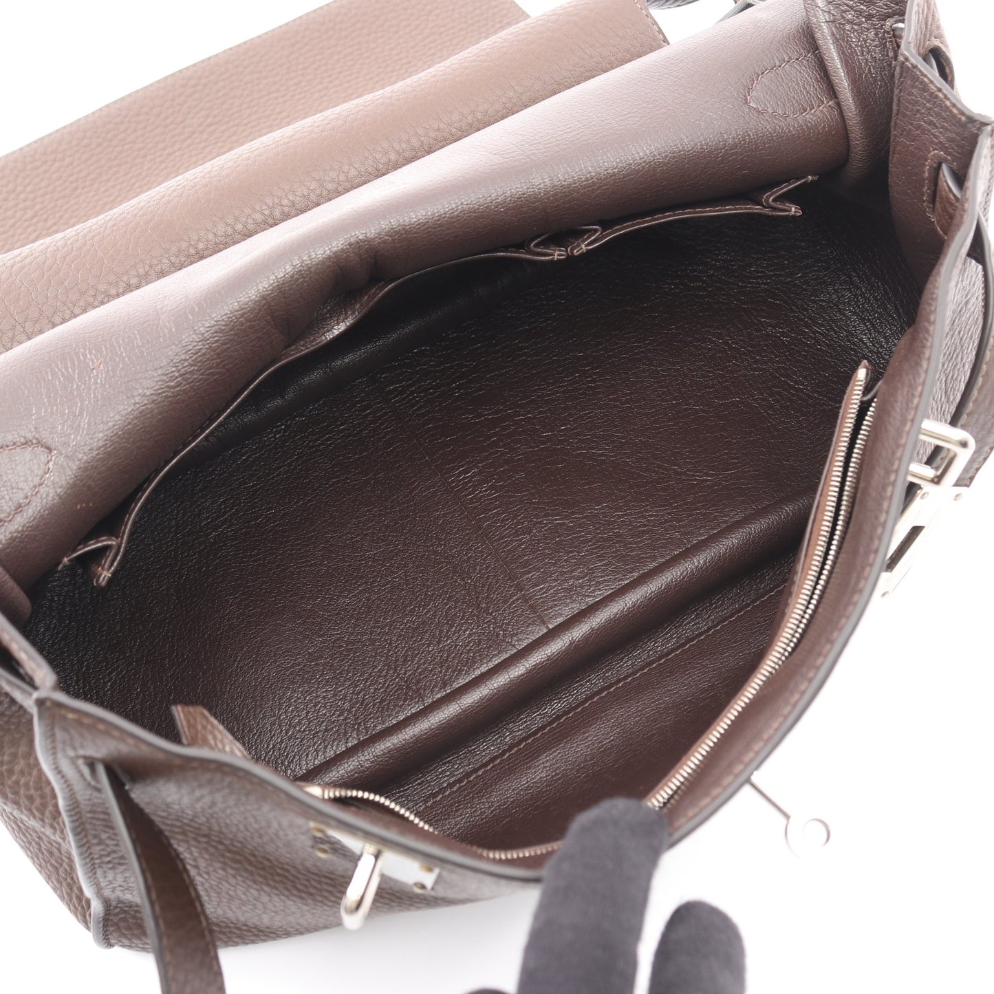 ジプシエール37 ショコラ ショルダーバッグ フィヨルド ダークブラウン シルバー金具 □L刻印 エルメス バッグ HERMES