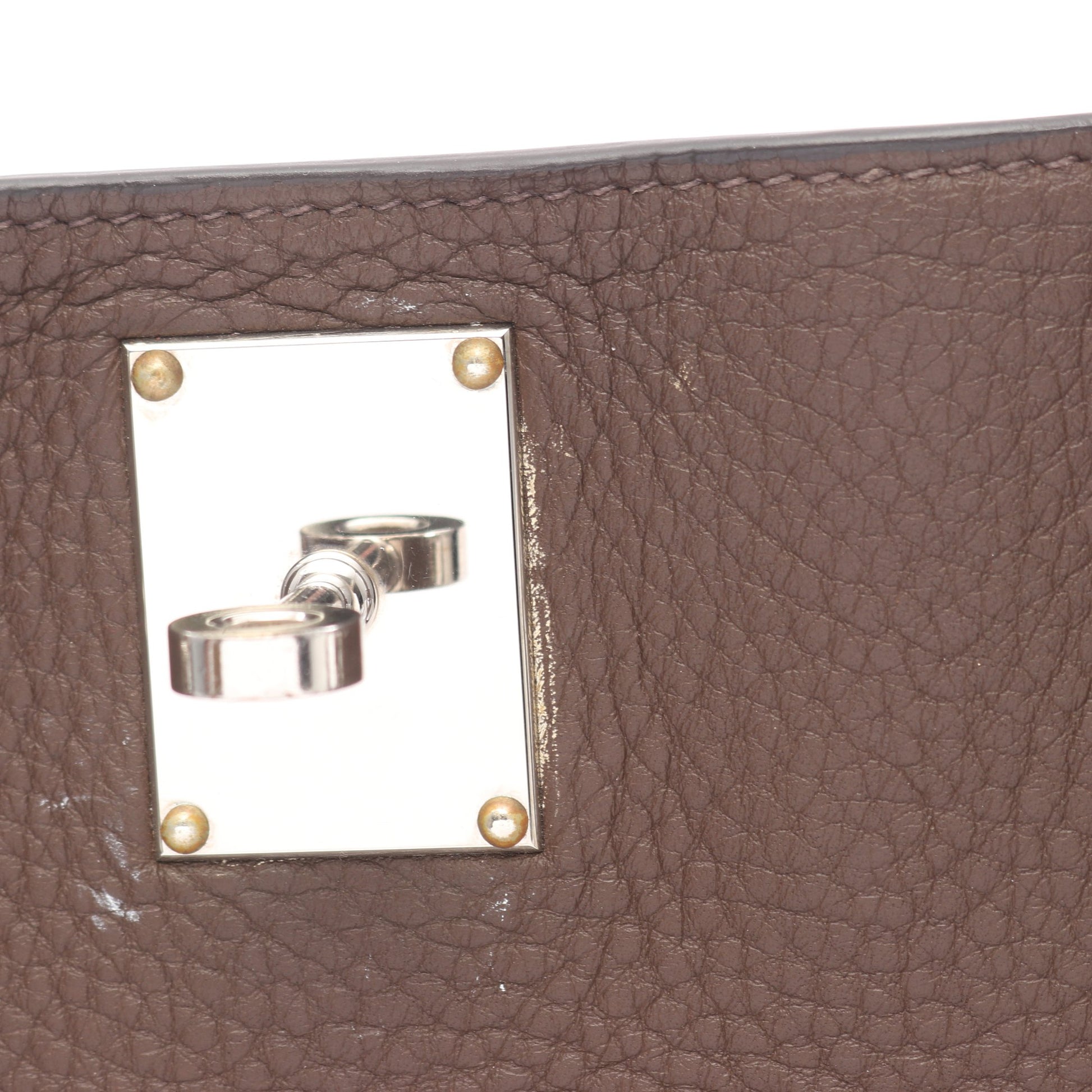 ジプシエール37 ショコラ ショルダーバッグ フィヨルド ダークブラウン シルバー金具 □L刻印 エルメス バッグ HERMES