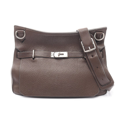 ジプシエール37 ショコラ ショルダーバッグ フィヨルド ダークブラウン シルバー金具 □L刻印 エルメス バッグ HERMES