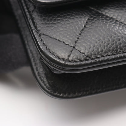 マトラッセ チェーンウォレット キャビアスキン ブラック シルバー金具 シャネル バッグ CHANEL