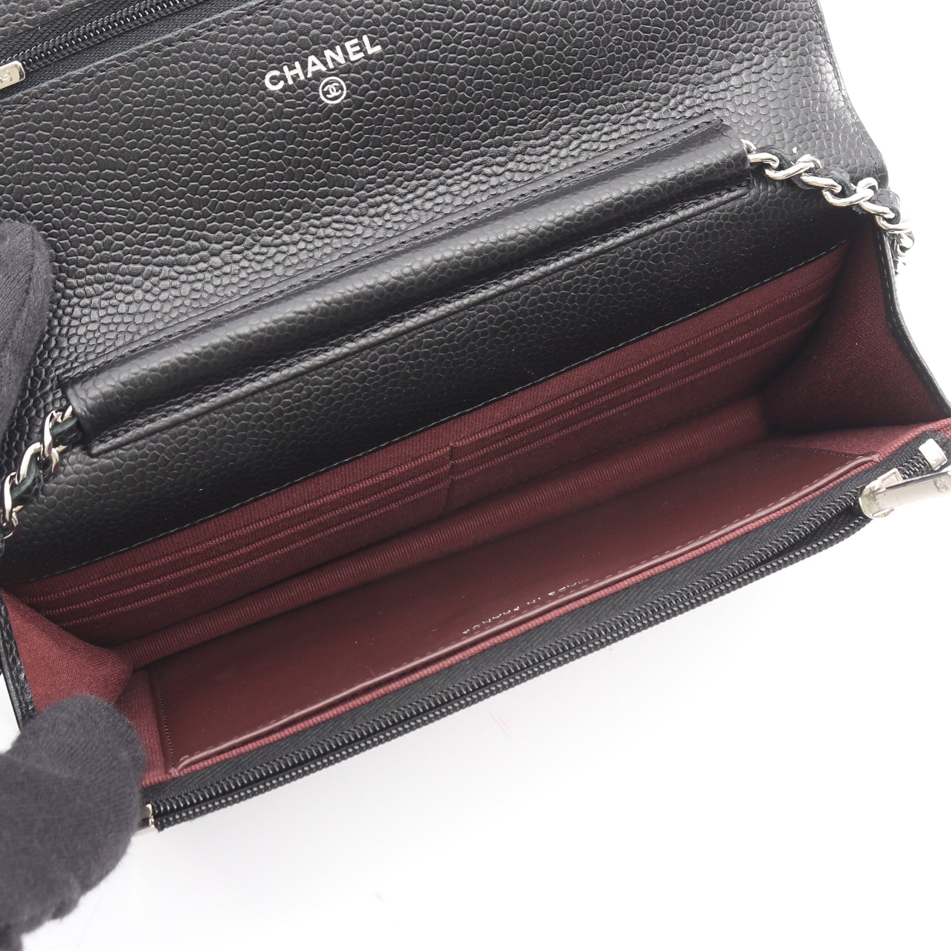 マトラッセ チェーンウォレット キャビアスキン ブラック シルバー金具 シャネル バッグ CHANEL
