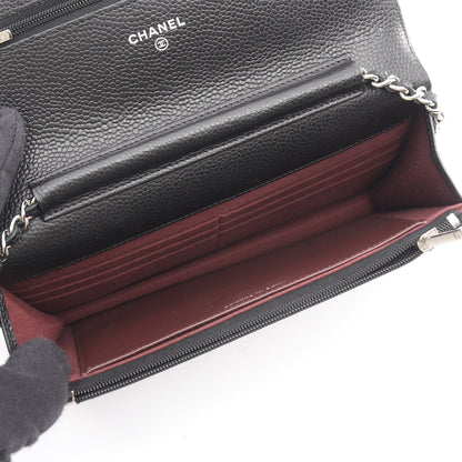 マトラッセ チェーンウォレット キャビアスキン ブラック シルバー金具 シャネル バッグ CHANEL