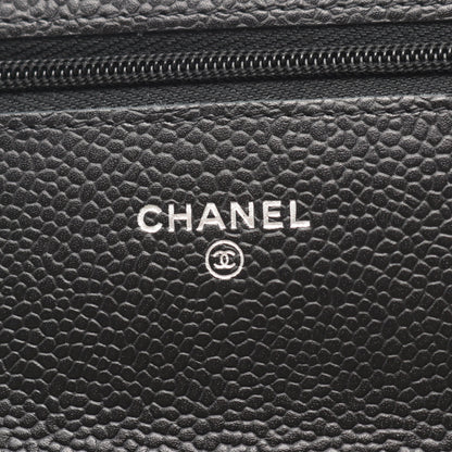 マトラッセ チェーンウォレット キャビアスキン ブラック シルバー金具 シャネル バッグ CHANEL