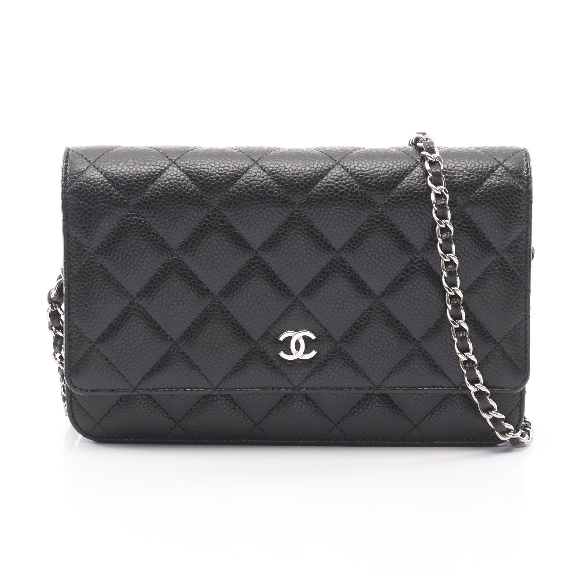 マトラッセ チェーンウォレット キャビアスキン ブラック シルバー金具 シャネル バッグ CHANEL