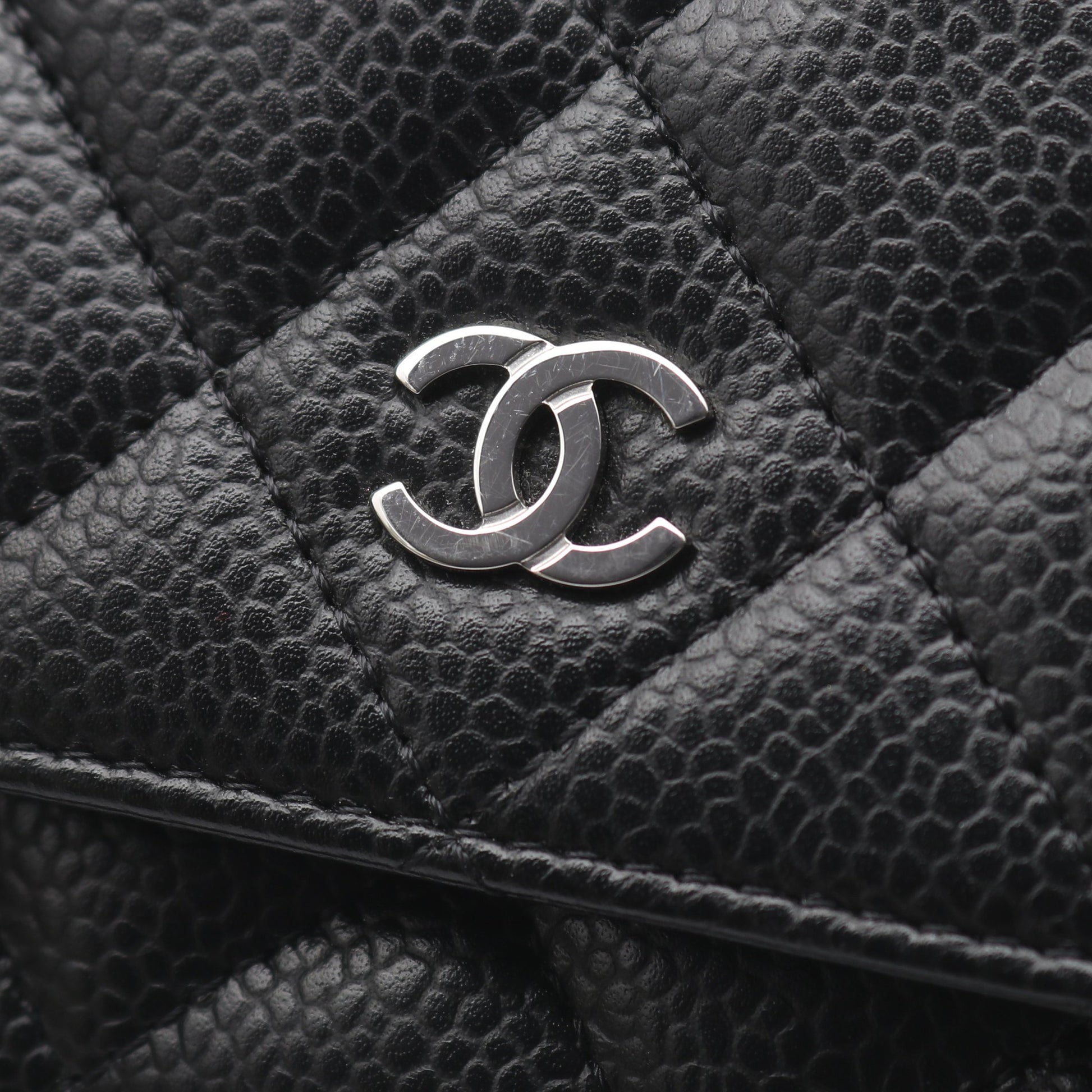 マトラッセ チェーンウォレット キャビアスキン ブラック シルバー金具 シャネル バッグ CHANEL