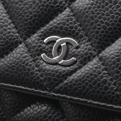 マトラッセ チェーンウォレット キャビアスキン ブラック シルバー金具 シャネル バッグ CHANEL
