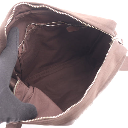 アカプルコ ポシェットバンドリエールMM ショルダーバッグ トワルシェブロン レザー ブラウン シルバー金具 エルメス バッグ HERMES