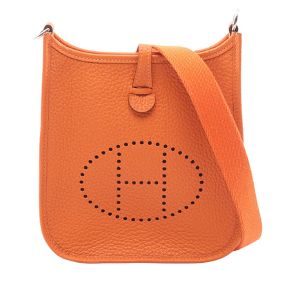 エヴリンTPM ショルダーバッグ トリヨンクレマンス オレンジ シルバー金具 K刻印 エルメス バッグ HERMES